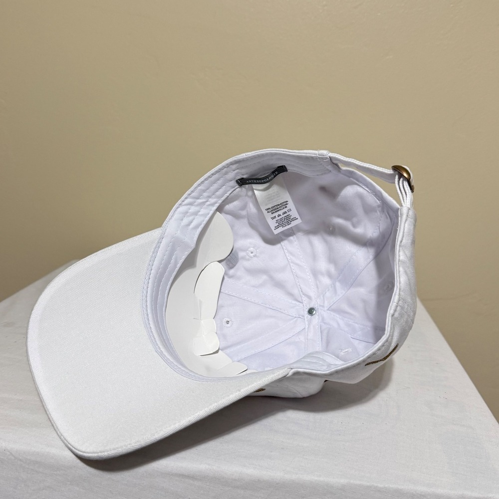 Anthropologie Scatter Icons Baseball Hat Womens OS White Tennis Martini Olive - Picture 6 of 6